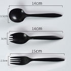 Beyaz Siyah 4.5g Tek Kullanımlık Plastik Çatal Bıçak Takımı Biyobozunur Plastik Gereçler