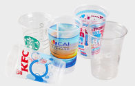 Düz Üst Plastik Yoğurt Bardakları 250ml Kalıp Etiketleme Filmi Sızdırmazlık