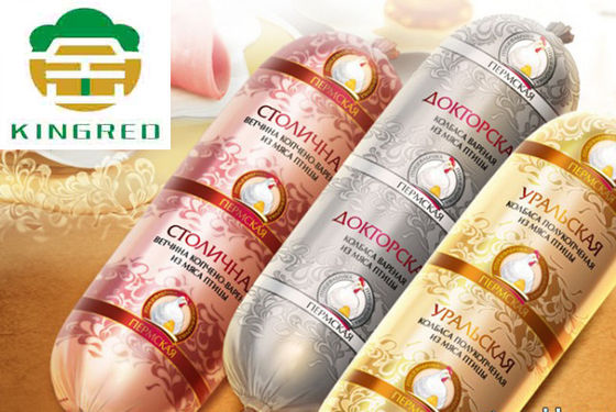 Kingred Sosis Kılıfları Sarı Renk Baskılı Yapay Sosis Kabuğu Buharda Pişirilmiş