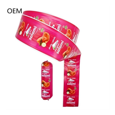 OEM sosis plastik kabuklar gıda sınıfı kabuklar özel renk baskı logo özelleştirme