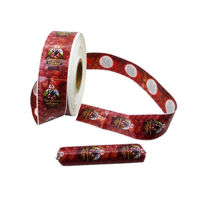 Farklı boyutlarda 20mm kalbenin 160mm fleksografi logosu basılı plastik sosis kabuğu