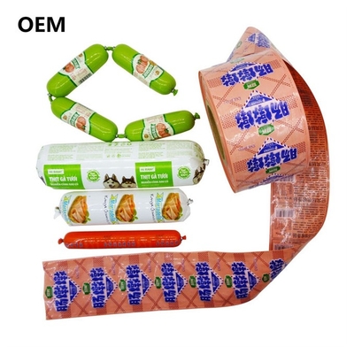Hızlı teslimat Flexography Baskı Plastik kabuklar kaynatılabilir Sosis için poliamid kabuklar