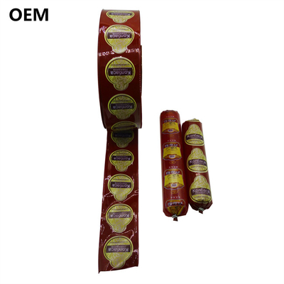 Yüksek Şeffaflık Flexography Baskı Köklü Sosis Kaplamaları Şemsiyen Sosisleri için