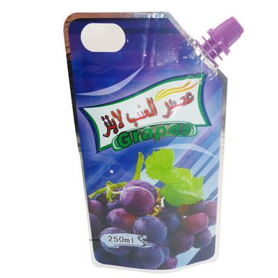 Meyve suyu kendi kendini taşıyan ambalaj torbası Plastik ağız plastik ambalaj özel marka logosu