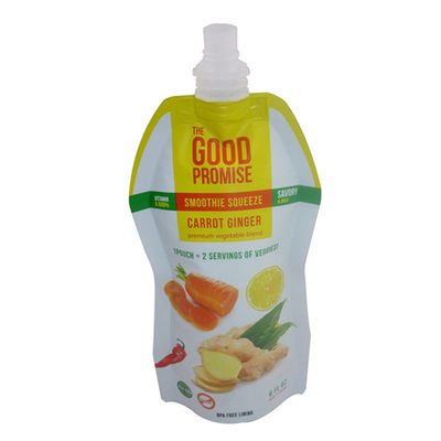 Özel sıvı gıda ambalajı kendi kendini taşıyan plastik ambalaj torbası baskı markası