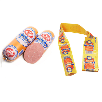 canlı fleksografi basılı sosis kabuğu süzülebilir dumanlı plastik sosis kabuğu