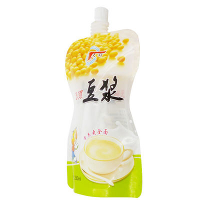 250ml Soya Sütü Doypack Nozul OEM Baskılı Stand Up Kılıfı