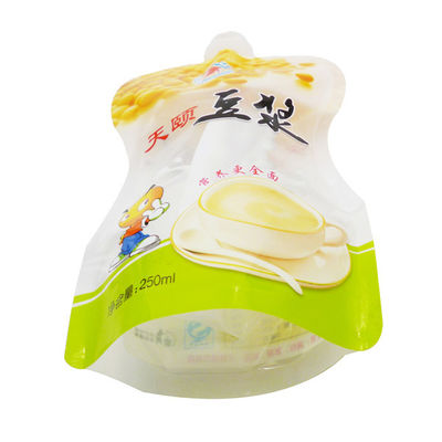 250ml Soya Sütü Doypack Nozul OEM Baskılı Stand Up Kılıfı