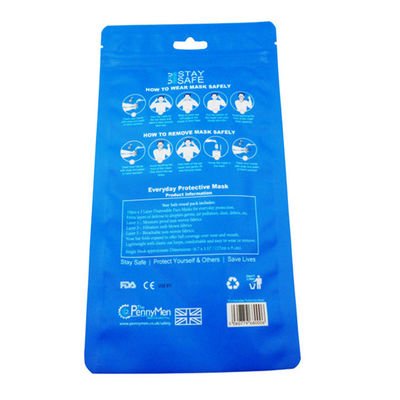 Kingred Özel Baskı Bariyer Sıcaklık Kapalı Ziplock Maske Cüzdan Paket Çantası