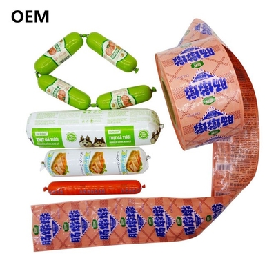 Farklı boyutlarda 20mm kalbenin 160mm fleksografi logosu basılı plastik sosis kabuğu