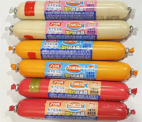Sosisler için 40mm Genişlik LOGO Baskı Suya Dayanıklı PVDC Sosis Muhafazaları