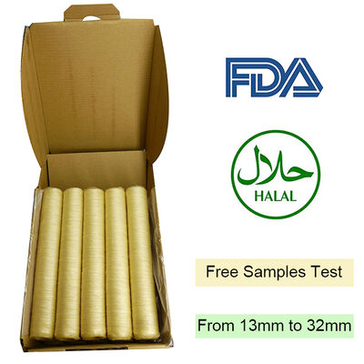FDA ve HALAL sertifikalı kollajen kabukları 15 metre uzunluğunda ve dumanlı sosisler için üstün duman geçirgenliği ile