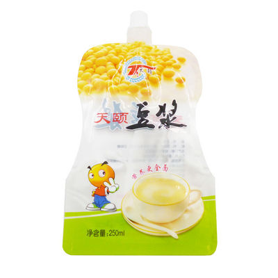 250ml Soya Sütü Doypack Nozul OEM Baskılı Stand Up Kılıfı